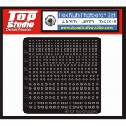 TD23040 1/12 탑스튜디오 Top Studio 경주용 오토바이 육각 너트 디테일 Hex Nuts Photoetch Set (0.6mm - 1.3mm) 타미야 프라모델 적용