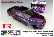 DZ126 Zero Paints 닛산 미드나잇 퍼플 Midnight Purple 3 - LX0 Nissan GT-R R34 2x30ml (Limited Edition Colour)