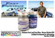 DZ135 Zero Paints 닛산 Fast and Furious Platinum Pearl/Pearl Blue Paints 2x30ml (Paul Walker Nissan Skyline R34)