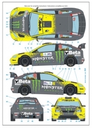 24-002 1/24 FORD FOCUS WRC Valentino Rossi Monza Rally Show 2009 Decals for Simil'R 121001 Blue Stuf