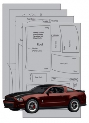 SM7080 Shelby GT500 1:12th Scale 4 Sheet CLEAR CF Template Set for Revell Mustang GT500 (for Revell