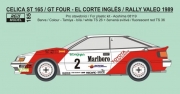 0185 Decal – Toyota Celica ST165 - Rally El Corte Ingles 1989 Winner - Sainz Reji Model 1/24.