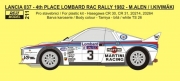 0211 Decal – Lancia 037 - RAC Rally 1982 4th place - Alen / Kivimäki Reji Model 1/24.
