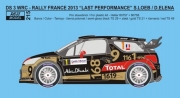0215 Decal – Citroen DS3 WRC Rally France "Last performance" Reji Model 1/24.