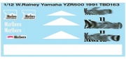 [사전 예약 ~1/23일] TBD163 1/12 WAYNE RAINEY YAMAHA YZR500 1991 TBD163 TB Decals