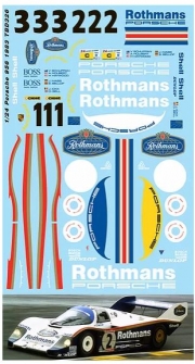 [사전 예약 ~1/23일] TBD326 1/24 Porsche 956 1983 Le Mans Decals for Tamiya Rothmans DECAL TBD326 TB Decals