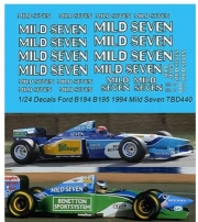 [사전 예약 ~1/23일] TBD440 1/24 Decals Benetton Ford B194 B195 1994 Mild Seven Michael Schumacher Decal TB TB Decals