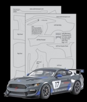 1/24 SM7055 Ford Mustang GT4 Full Carbon Jacket 2 Sheet CLEAR 1:12th Scale Decal Set for Tamiya #243