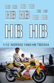 [사전 예약 ~1/23일] TBD554 1/12 HB Logo Decals For Honda NSR500 1989 P Chili Hasegawa Decal TBD554