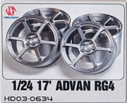 HD03-0634 1/24 17' Advan RG4 Wheels (Resin+Decals)
