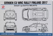 HD02-0430 1/24 Citroen C3 Wrc Rally Finland 2017 Detail-up Set For Belkits（PE+Metal parts+Resin）